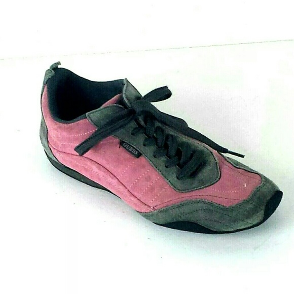 Guess women's suede pink sneakers working shoes - Picture 2 of 7
